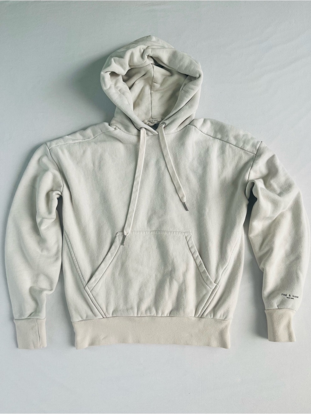 Rag & Bone City Off White Organic Cotton Hoodie Designer Luxury Cozy Sweatshirt